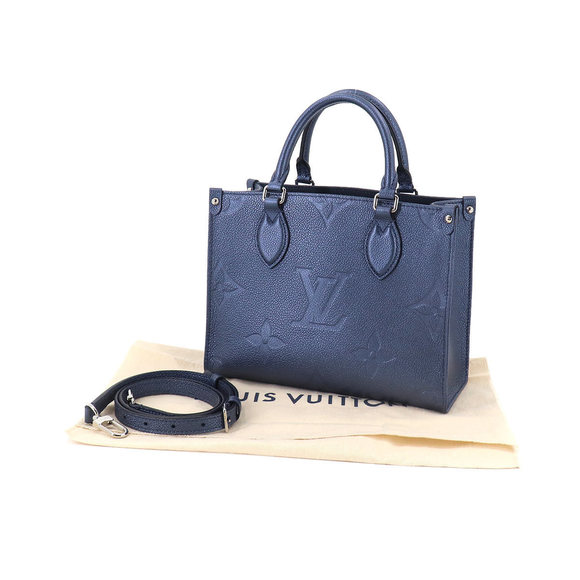Louis Vuitton Monogram Implant Onthego PM Shoulder Bag Navy - Picture 7 of 8